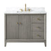 42" Single Sink Freestanding Bath Vanity Cabinet with White Engineered Marble Top - HomeBeyond