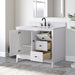 42" Single Sink Freestanding Bath Vanity Cabinet with White Engineered Marble Top - HomeBeyond