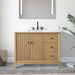 42" Single Sink Freestanding Bath Vanity Cabinet with White Engineered Marble Top - HomeBeyond