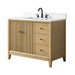 42" Single Sink Freestanding Bath Vanity Cabinet with White Engineered Marble Top - HomeBeyond