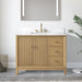 42" Single Sink Freestanding Bath Vanity Cabinet with White Engineered Marble Top - HomeBeyond