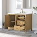 42" Single Sink Freestanding Bath Vanity Cabinet with White Engineered Marble Top - HomeBeyond