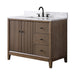 42" Single Sink Freestanding Bath Vanity Cabinet with White Engineered Marble Top - HomeBeyond
