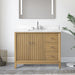 42" Single Sink Freestanding Bath Vanity Cabinet with White Engineered Marble Top - HomeBeyond