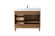 42" Single Sink Freestanding Bathroom Vanity with Milano Mist Engineered Stone Countertop, Integrated Ceramic Sink, Hidden Power & USB Charging Station and Hair Dryer Storage VA1242 - HomeBeyond