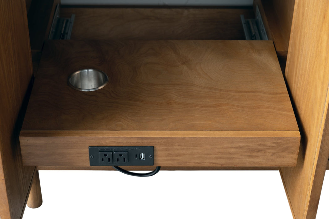 42" Single Sink Freestanding Bathroom Vanity with Milano Mist Engineered Stone Countertop, Integrated Ceramic Sink, Hidden Power & USB Charging Station and Hair Dryer Storage VA1242 - HomeBeyond