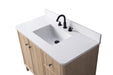 42" Single Sink Freestanding Bathroom Vanity with Milano Mist Engineered Stone Countertop, Integrated Ceramic Sink, Hidden Power & USB Charging Station and Hair Dryer Storage VA1242 - HomeBeyond