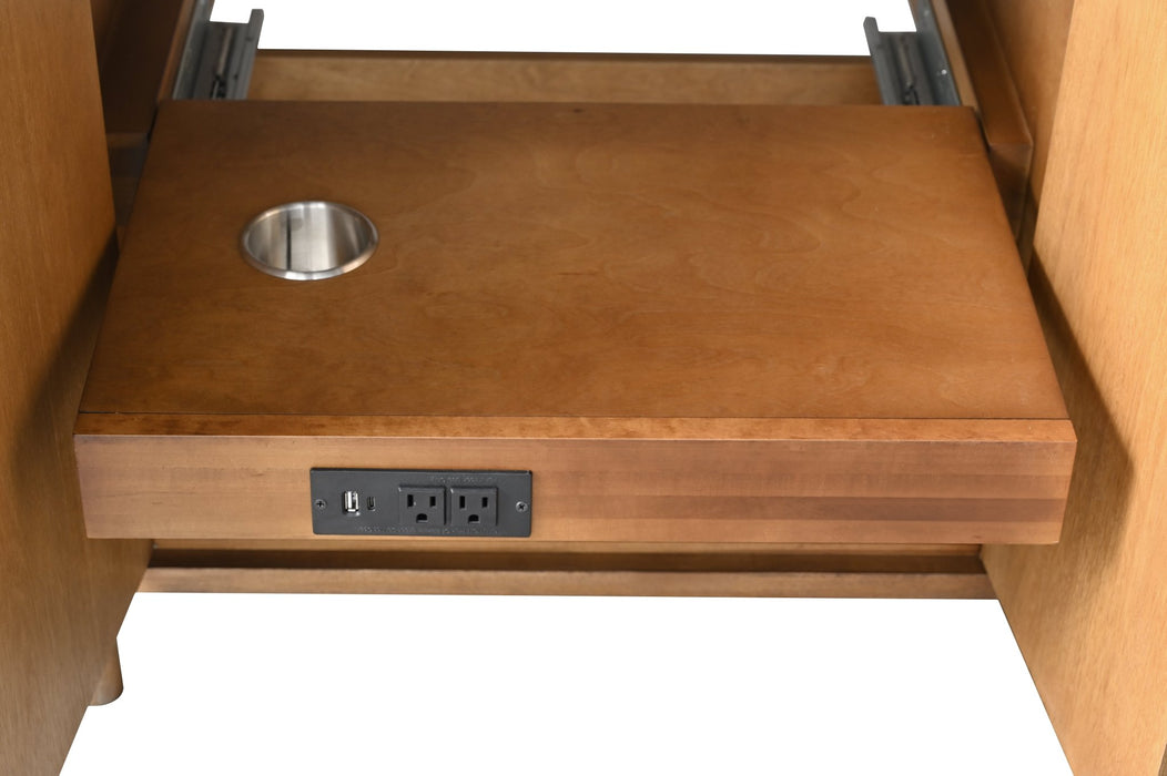 42" Single Sink Freestanding Bathroom Vanity with Milano Mist Stone Top, Hidden Power Station, Hair Dryer Holder, USB Charging Shelf VA1142 - HomeBeyond