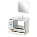 42" Single Sink Modern Bathroom Vanity Set with White Ceramic Top & Free Mirror – Storage Cabinet with 5 Drawers VA3030-42 - HomeBeyond