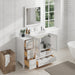 42" Single Sink Modern Bathroom Vanity Set with White Ceramic Top & Free Mirror – Storage Cabinet with 5 Drawers VA3030-42 - HomeBeyond