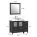 42" Single Sink Modern Bathroom Vanity Set with White Ceramic Top & Free Mirror – Storage Cabinet with 5 Drawers VA3030-42 - HomeBeyond