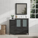 42" Single Sink Modern Bathroom Vanity Set with White Ceramic Top & Free Mirror – Storage Cabinet with 5 Drawers VA3030-42 - HomeBeyond