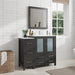 42" Single Sink Modern Bathroom Vanity Set with White Ceramic Top & Free Mirror – Storage Cabinet with 5 Drawers VA3030-42 - HomeBeyond