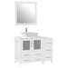 42" Single Sink Modern Bathroom Vanity Set with White Engineered Marble Top & Free Mirror – Storage Cabinet with 5 Drawers VA3130-42 - HomeBeyond