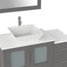 42" Single Sink Modern Bathroom Vanity Set with White Engineered Marble Top & Free Mirror – Storage Cabinet with 5 Drawers VA3130-42 - HomeBeyond