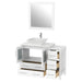 42" Single Sink Modern Bathroom Vanity Set with White Engineered Marble Top & Free Mirror – Storage Cabinet with 5 Drawers VA3130-42 - HomeBeyond