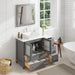 42" Single Sink Modern Bathroom Vanity Set with White Engineered Marble Top & Free Mirror – Storage Cabinet with 5 Drawers VA3130-42 - HomeBeyond