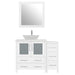 42" Single Sink Modern Bathroom Vanity Set with White Engineered Marble Top & Free Mirror – Storage Cabinet with 5 Drawers VA3130-42 - HomeBeyond