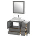 42" Single Sink Modern Bathroom Vanity Set with White Engineered Marble Top & Free Mirror – Storage Cabinet with 5 Drawers VA3130-42 - HomeBeyond