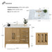 42" Single Sink Modern Freestanding Bathroom Vanity Set with Arabescato White Engineered Marble Top – Storage Cabinet with Soft-Closing Doors & Drawers VA9042 - HomeBeyond