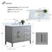 42" Single Sink Modern Freestanding Bathroom Vanity Set with Arabescato White Engineered Marble Top – Storage Cabinet with Soft-Closing Doors & Drawers VA9042 - HomeBeyond