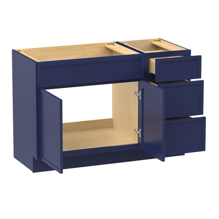 45" Modern Freestanding Birch & Plywood Bathroom Vanity Base Only – Shaker Style Storage Cabinet with 3 Drawers & 1 Door VA4130-153 - HomeBeyond
