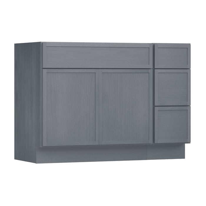 45" Modern Freestanding Birch & Plywood Bathroom Vanity Base Only – Shaker Style Storage Cabinet with 3 Drawers & 2 Soft-Closing Doors VA4133-123 - HomeBeyond