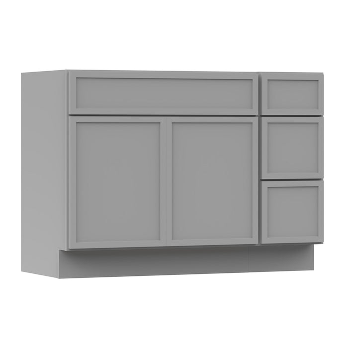 45" Modern Freestanding Birch & Plywood Bathroom Vanity Base Only – Shaker Style Storage Cabinet with 3 Drawers & 2 Soft-Closing Doors VA4133-123 - HomeBeyond