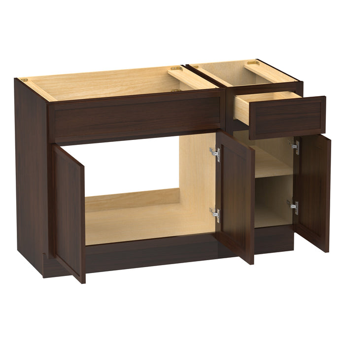 45" Modern Freestanding Birch & Plywood Bathroom Vanity Base Only – Shaker Style Storage Cabinet with Soft-Closing 1 Drawer & 3 Doors VA4130-151 - HomeBeyond