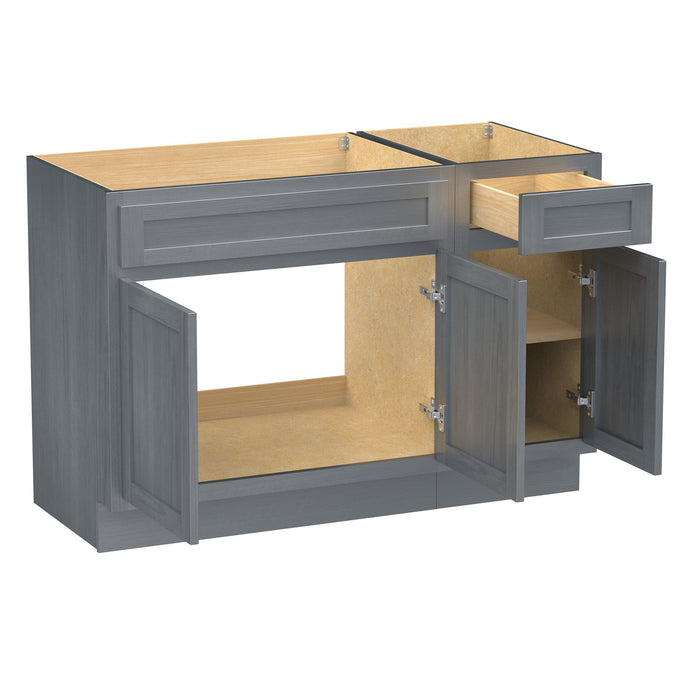 45" Modern Freestanding Oak Plywood Bathroom Vanity Base Only – Shaker Style Storage Cabinet with 1 Drawer & 3 Soft-Closing Doors VA4030-151 - HomeBeyond