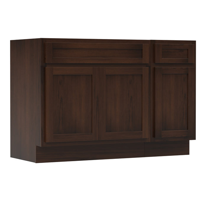 45" Modern Freestanding Oak Plywood Bathroom Vanity Base Only – Shaker Style Storage Cabinet with 1 Drawer & 3 Soft-Closing Doors VA4030-151 - HomeBeyond