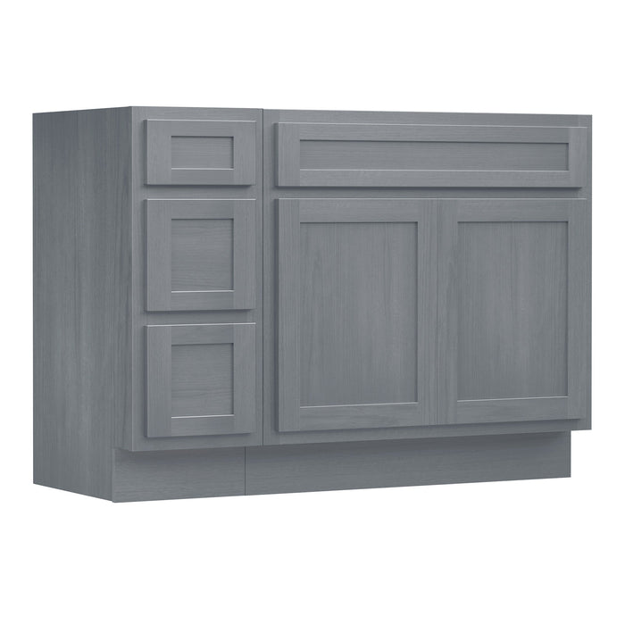 45" Modern Freestanding Oak Plywood Bathroom Vanity Base Only – Shaker Style Storage Cabinet with 3 Drawers & 2 Soft-Closing Doors VA4033-123 - HomeBeyond