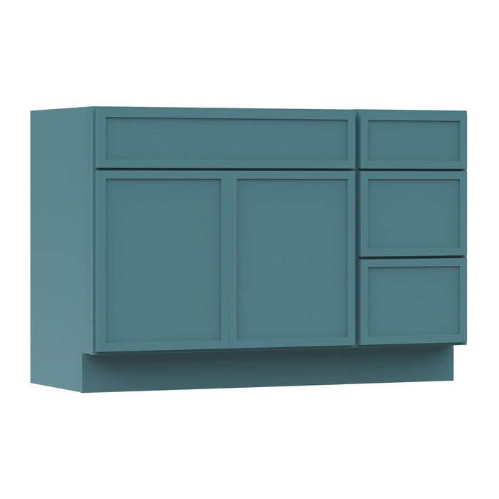 45" Oak Bathroom Vanity Cabinet without Top - 3 Drawers & 1 Door - HomeBeyond