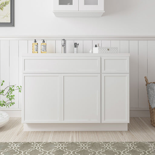 45" Plywood Bathroom Vanity Cabinet without Top - 1 Drawer & 3 Doors - HomeBeyond