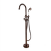 47" Modern Solid Brass Freestanding Bathtub Faucet Single Handle Tub Filler with Handheld Shower VA2029 - HomeBeyond