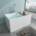 47" x 29" Modern Slipper Freestanding Solid Surface Soaking Bathtub White Small Soaker Tub Slotted Overflow VA6816B-XS - HomeBeyond