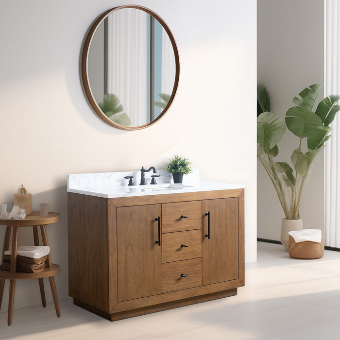 48" Bathroom Vanity with Sink and Top, With Soft Closing Doors - HomeBeyond
