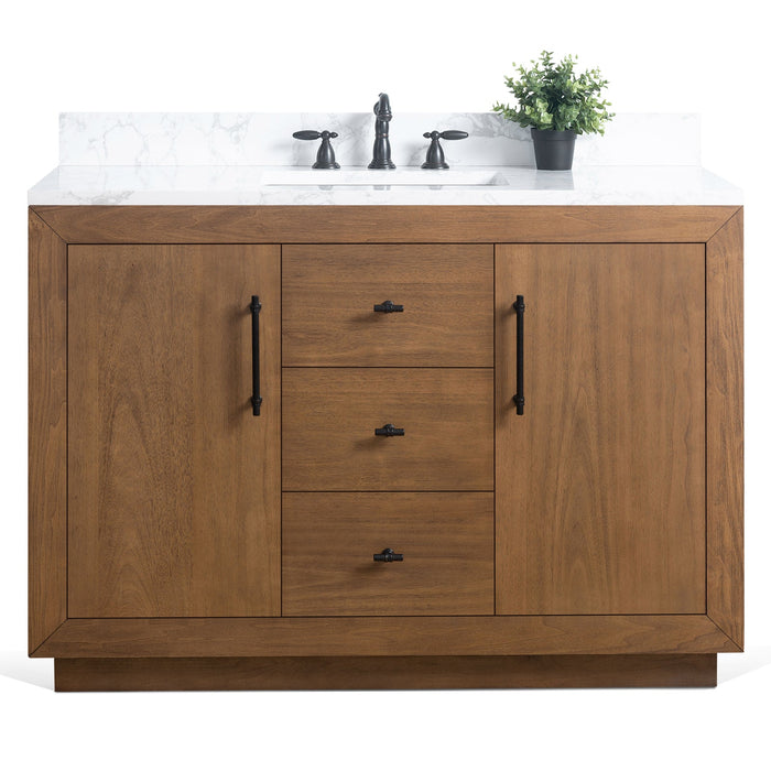 48" Bathroom Vanity with Sink and Top, With Soft Closing Doors - HomeBeyond