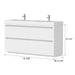 48" Double Sink Modern Freestanding Bathroom Vanity Set with White Engineered Stone Top – Storage Cabinet with Soft-Closing Drawers VA6048DWF - HomeBeyond
