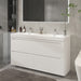 48" Double Sink Modern Freestanding Bathroom Vanity Set with White Engineered Stone Top – Storage Cabinet with Soft-Closing Drawers VA6048DWF - HomeBeyond