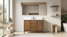 48" Freestanding Bathroom Vanity with Milano Mist Engineered Stone Countertop, Integrated Ceramic Sink, Hidden Power & USB Charging Station and Hair Dryer Storage - HomeBeyond