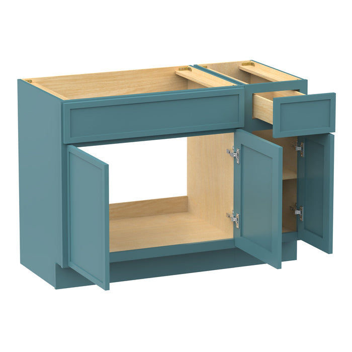 48" Modern Freestanding Birch & Plywood Bathroom Vanity Base Only – Shaker Style Storage Cabinet with 1 Drawer & 3 Soft-Closing Doors VA4136-121 - HomeBeyond