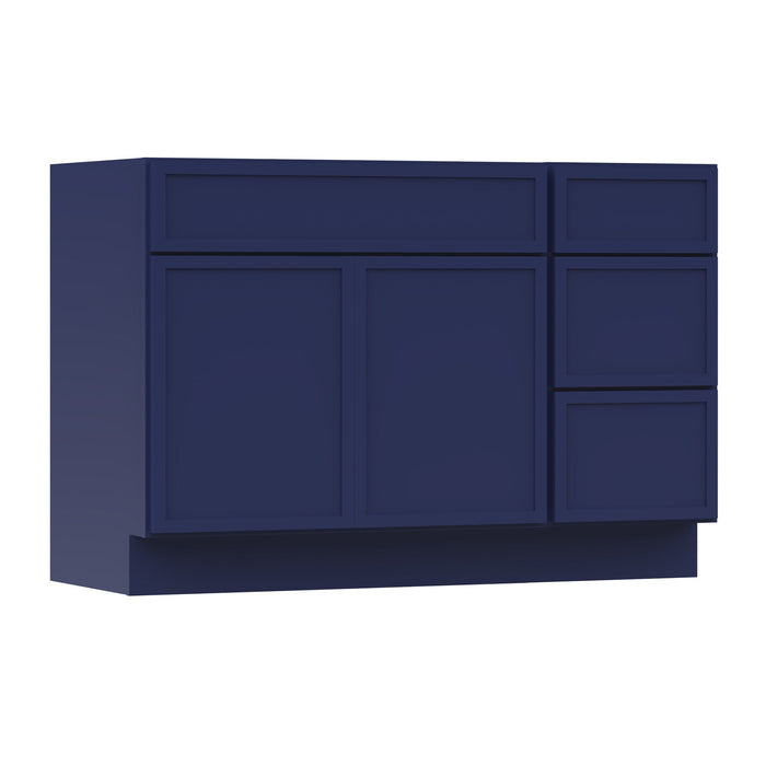 48" Modern Freestanding Birch & Plywood Bathroom Vanity Base Only – Shaker Style Storage Cabinet with 3 Drawers & 1 Door VA4133-153 - HomeBeyond