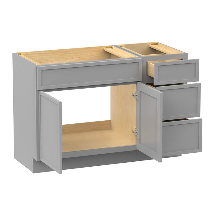 48" Modern Freestanding Birch & Plywood Bathroom Vanity Base Only – Shaker Style Storage Cabinet with 3 Drawers & 1 Door VA4133-153 - HomeBeyond