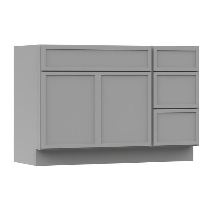 48" Modern Freestanding Birch & Plywood Bathroom Vanity Base Only – Shaker Style Storage Cabinet with 3 Drawers & 1 Door VA4133-153 - HomeBeyond