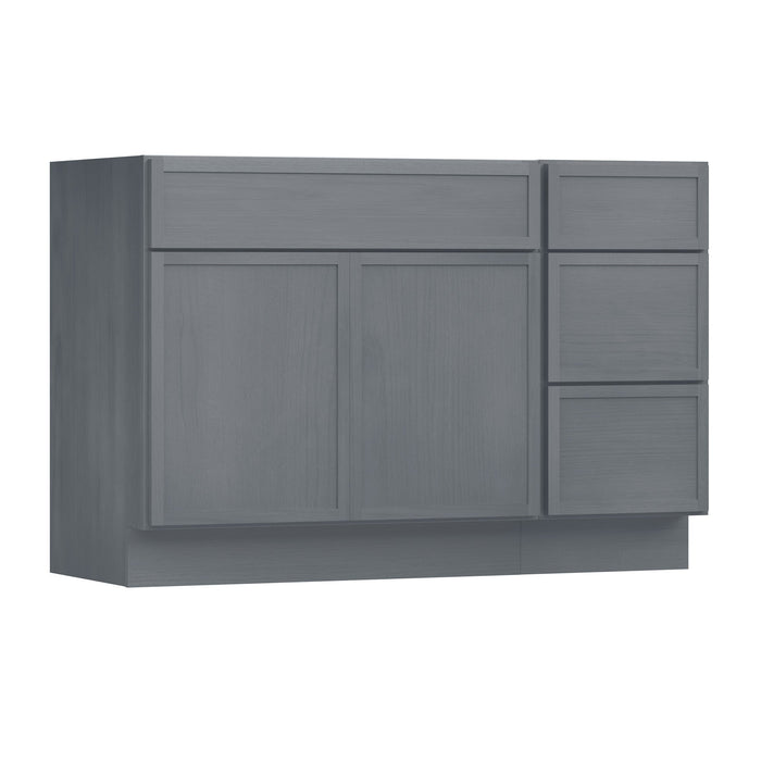 48" Modern Freestanding Birch & Plywood Bathroom Vanity Base Only – Shaker Style Storage Cabinet with 3 Drawers & 1 Door VA4133-153 - HomeBeyond