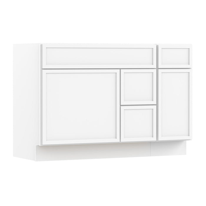 48" Modern Freestanding Birch & Plywood Bathroom Vanity Base Only – Shaker Style Storage Cabinet with 3 Drawers & 2 Soft-Closing Doors VA362R-121 - HomeBeyond