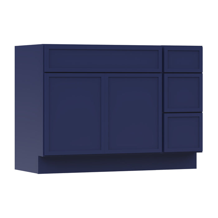 48" Modern Freestanding Birch & Plywood Bathroom Vanity Base Only – Shaker Style Storage Cabinet with 3 Drawers & 2 Soft-Closing Doors VA4136-123 - HomeBeyond