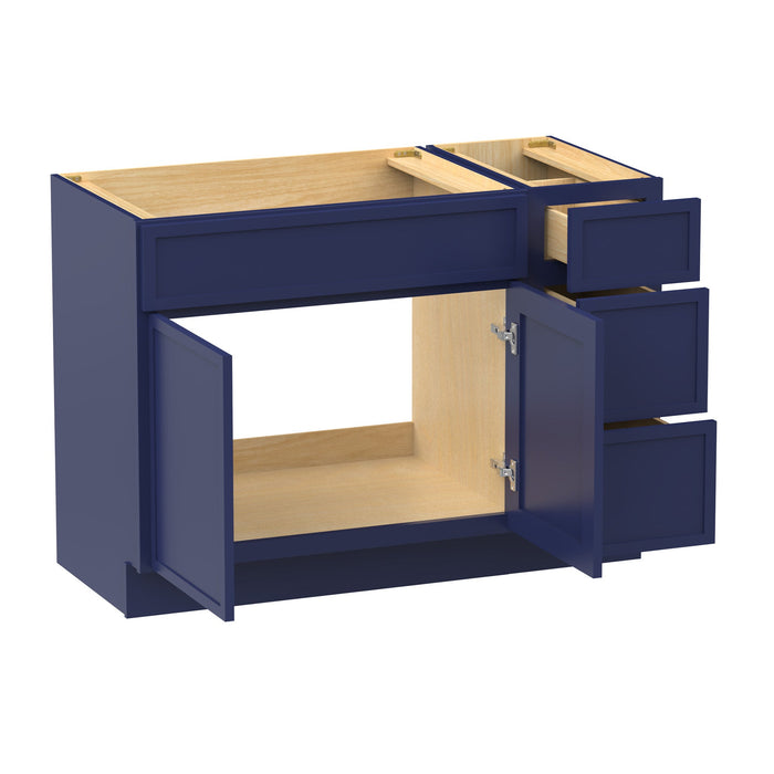 48" Modern Freestanding Birch & Plywood Bathroom Vanity Base Only – Shaker Style Storage Cabinet with 3 Drawers & 2 Soft-Closing Doors VA4136-123 - HomeBeyond