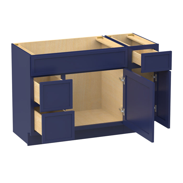 48" Modern Freestanding Birch & Plywood Bathroom Vanity Base Only – Shaker Style Storage Cabinet with 3 Drawers & 2 Soft-Closing Doors VA41362L-121 - HomeBeyond